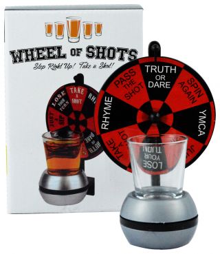 Wheel Of Shots Spinning Shot Glass Drinking Game Fun Party Alcohol Night Out Set
