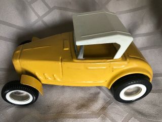 Rare Vintage Buddy L Jalopy Hot Rod Roadster With Roof Yellow 1960s