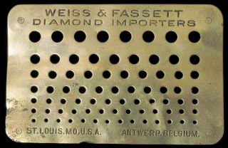 Antique Weiss & Fassett Diamond Importers St Louis Mo Jewelry Carat Sorting Tool