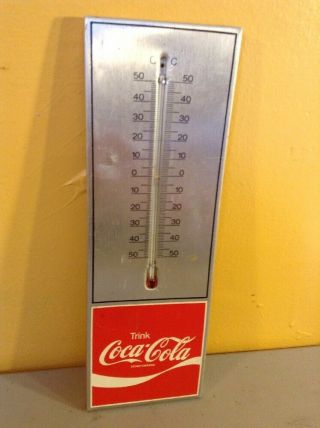 Vintage Metal Coca Cola 10.  5 " Thermometer