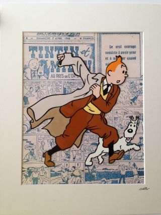 Tintin - Design 2 - Hand Drawn & Hand Painted Cel