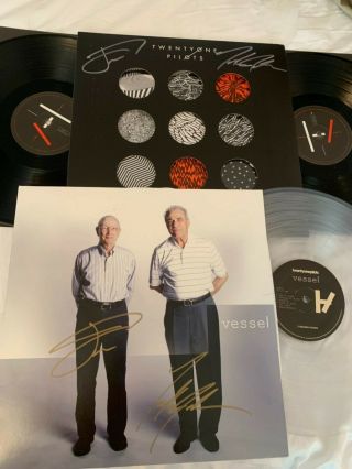 Signed The First Two Twenty One Pilots Vinyls Blurryface 2x Lp,  Vessel