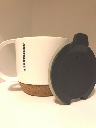 2013 Starbucks Cork Bottom Coffee Mug With Lid 12 Fl Oz - Rare