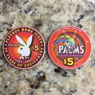 Palms Casino Las Vegas $5 Playboy Bunny 2002 Casino Chip Uncirculated/mint