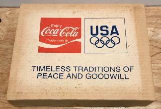 Coca Cola/coke Usa Olympic 12 Pin Set Box 1932 - 1984 Framed Los Angeles