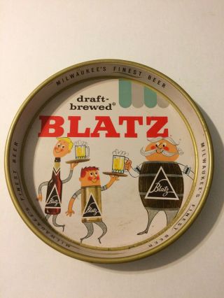 Rare 1959 Vintage Blatz Draft - Brewed Beer Tray Breweriana Advertising Man Cave