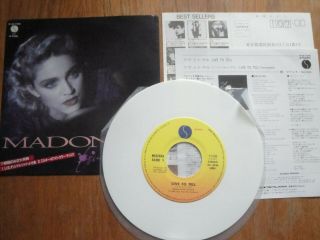 Madonna - Live To Tell - White Vinyl Japan Single 7 " 45,  Card - Sire P - 2106