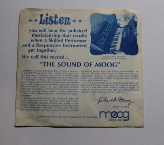 Chris Swansen The Sound Of Moog Lp Moog Music 930711 Us 1972 Vg Rare Flexi 1a