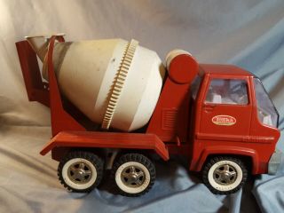 Vintage Red Tonka Gas Turbine Cement Mixer Truck 3