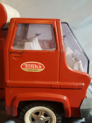 Vintage Red Tonka Gas Turbine Cement Mixer Truck 7