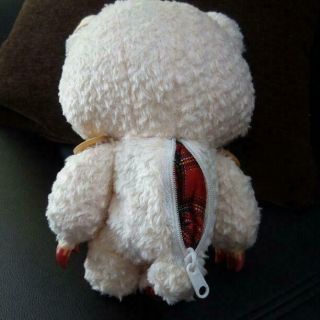GLOOMY BEAR Plush Doll Keychain Accessory Teddy Grizzly Pouch White LTD Japan 2