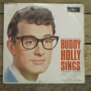 Buddy Holly Sings 7 " Ep 45 Rpm Vinyl Record Single Rare Coral Mono Fep 2070