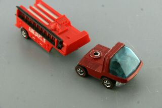 Heavyweights Fire Engine Red Enamel Cab too Hot Wheels Redline: 3