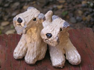 Hand Sculpted Soft Coated Wheaten Terrier Pair