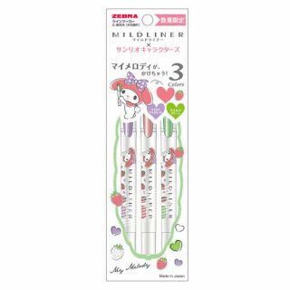 Hello Kitty Zebra X Sanrio Mildliner Highlighter Pen 3color Set Kawaii F/s