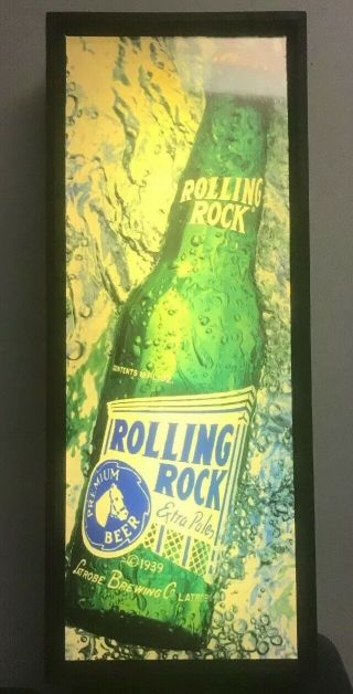 Vintage Rolling Rock Lighted Beer Sign
