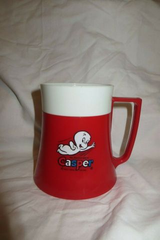 Vintage 1971 Casper The Friendly Ghost Red Plastic Mug/cup Quikut,  Fremont Ohio
