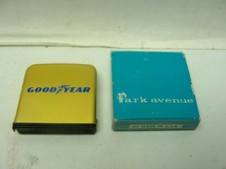 Vintage Goodyear Tire Advertising Tape Measure Park Avenue 1 1/2 " X 1 1/2 " Boxed