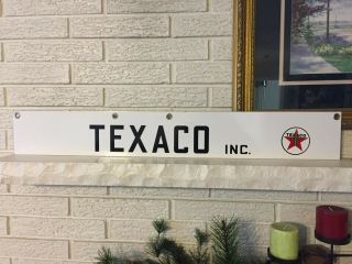Vintage Texaco Inc.  Strip Sign Gas Oil Gasoline Porcelain Pump Plate Service