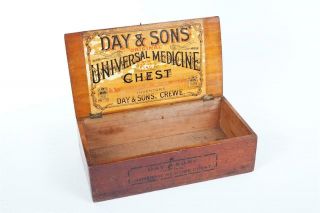 Vintage C1890 " Day & Son  Universal Medicine " Chest