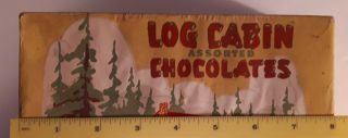 Rare Canadian (toronto) " Log Cabin Assorted Chocolates " Cardboard Box Ern