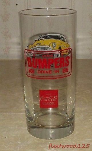 Vintage Bumpers Drive - In Coca - Cola Yellow 53 Skylark Glass Tumbler - 6.  25 " Tall