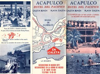 Hotel Del Pacifico Acapulco Mexico Vintage Travel Brochure B & W Photos
