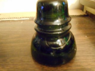Vintage Brookfield Dark Olive Green Glass Insulator