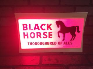 Vintage Light Up Beer Sign USA Made Black Horse Thoroughbred Of Ales 6