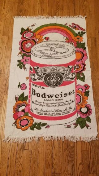 Vintage Budweiser Beer Label Beach Towel Vintage Beer Advertisement