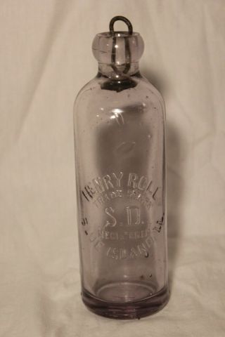 Henry Roll Blue Island Ill Hutchinson Bottle Purple Tint