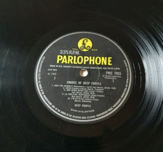 Shades Of Deep Purple Earliest 1st Uk Y/b Parlophone Mono Press Very Rare 1968
