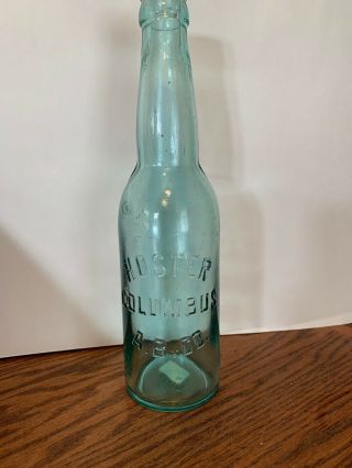 Hoster Columbus A.  B.  Co Clear Beer Bottle,  Vintage Beer Bottles