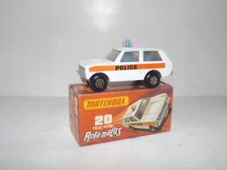 Matchbox S/f No.  20b Police Patrol White,  Blue Dome And Spinner 