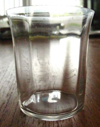 Duncan (?) Antique Circa 1900 Shot Glass,  Blown Lead Crystal,  Vertical Rib Optic