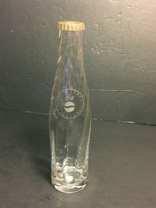 Tiffany & Co Crystal Soda Bottle,  Sterling Silver Cap Pepsi - Cola Centennial 1998