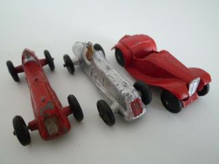 Vintage Dinky Toys Midget Racer Trio Early Issues: Mg Mercedes Etc Issued C.  1950