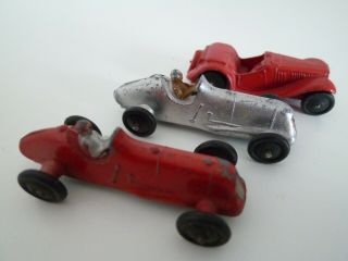 VINTAGE DINKY TOYS MIDGET RACER TRIO EARLY ISSUES: MG MERCEDES ETC ISSUED c.  1950 2