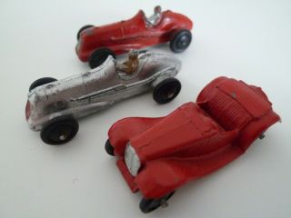 VINTAGE DINKY TOYS MIDGET RACER TRIO EARLY ISSUES: MG MERCEDES ETC ISSUED c.  1950 3