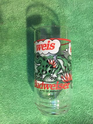 8 Vintage 1995 Budweiser King Of Beers 16oz Frog Glasses Bud - Weis - Er 4