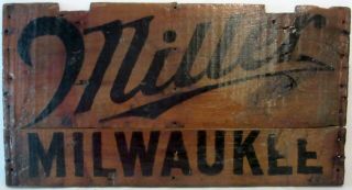 Vintage Miller High Life Wood Beer Case Lid Beer Plaque Sign 18.  5 " X 9.  5 "