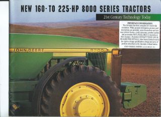 John Deere 160 To 225 Hp 8000 Series Tractors 32 Page Brochure