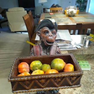 11 Inch High Silent Butler Statue In The Shape Of A Monkey Dressed As A Pirate
