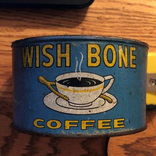 Vintage Wish Bone Coffee Tin,  Coffee Cup Decor/no Lid,  Ships Fast