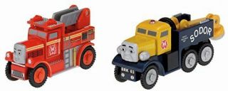 Mattel Thomas The Tank Engine Wooden Rail Series Flynn And Butch Rescue Set