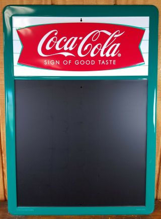 Coca Cola Sign Of Good Taste Soda Pop Chalkboard Metal Coke Advertising Sign