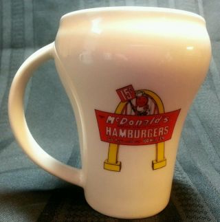 Vintage Mcdonalds Hamburgers Coffee Cup Yellow Arches 15 Cents Mug Tea Shape