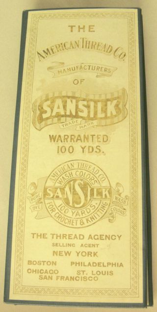 Antique The American Thread Company Sansilk Salesman Sample Book Sewing