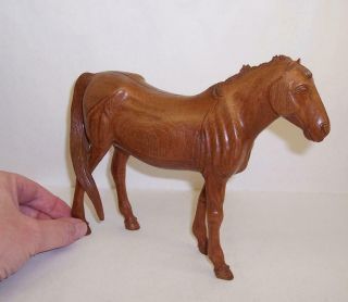 Lovely Vintage Carved Oak Wood/wooden Horse Figure/ornament