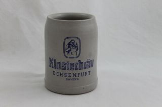 German Beer Stein Ceramic Mug 0.  5l Klosterbrau Ochsenfurt Kauzenbrau Brewery
